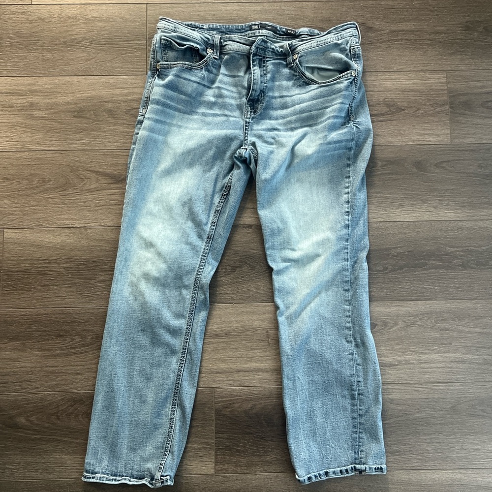 BKE Derek Blue stretchy straight leg men’s jeans 40x32 - Picture 3 of 4